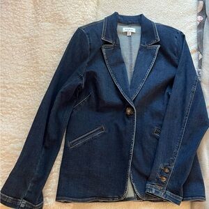 Evereve Blue Denim Blazer Fitted Jacket